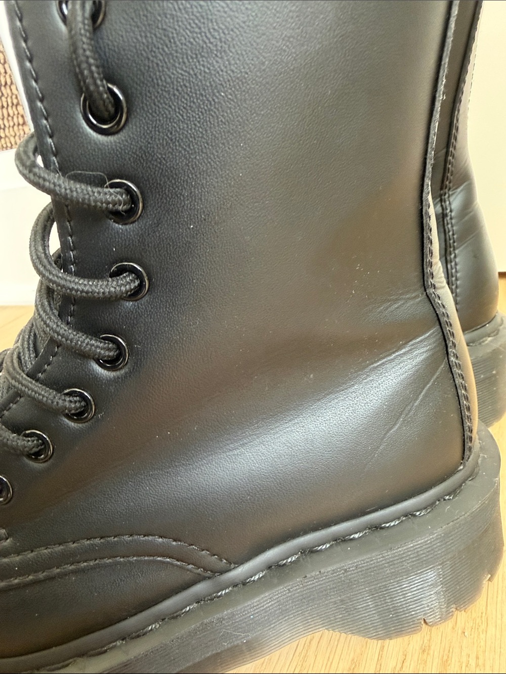 Dr. Martens Black Leather Platform Lace-Up Boots - Picture 10 of 10